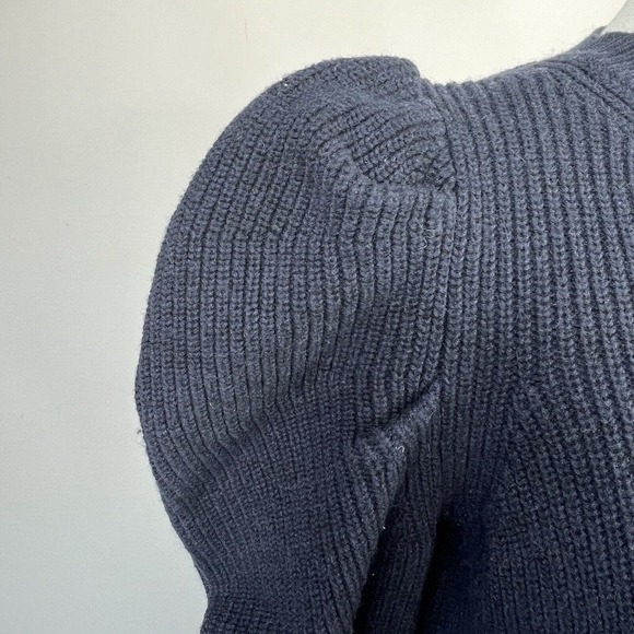 LK Bennett Navy Blue Puff Sleeve Knit Sweater Size S Jumper - Picture 4 of 12